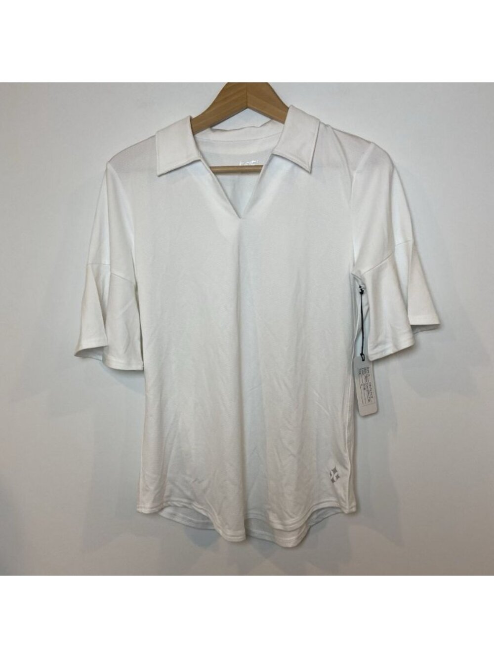 NWT Jofit Flutter Sleeve Polo Shirt UPF 50 Golf Athletic White Small S New